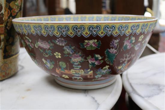 A large Chinese punch bowl